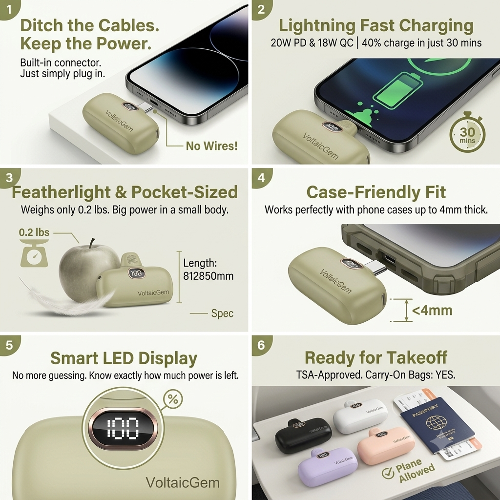 VoltaicGem™ Mini Portable Charger (5000mAh)