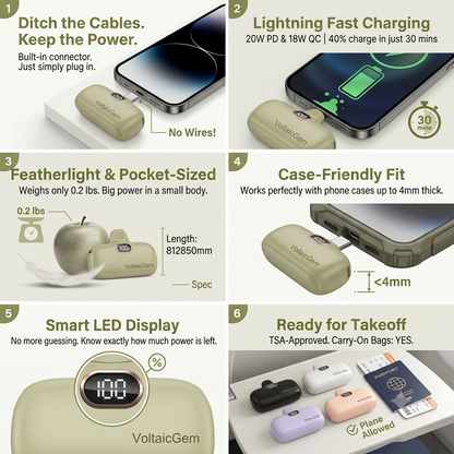 VoltaicGem™ Mini Portable Charger (5000mAh)