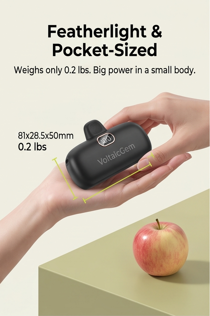 VoltaicGem™ Mini Portable Charger (5000mAh)