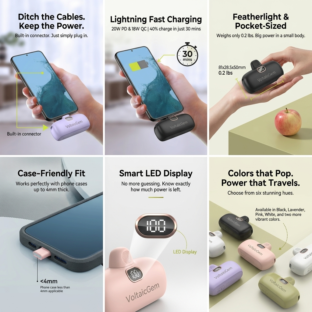VoltaicGem™ Mini Portable Charger (5000mAh)