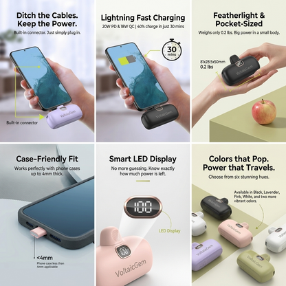 VoltaicGem™ Mini Portable Charger (5000mAh)